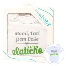 Body s potiskem New Baby Mami, Tati jsem Vaše zlatíčko - dárkové balení Zelená | 50, 56 (0-3m), 62 (3-6m), 68 (4-6m), 74 (6-9m), 80 (9-12m), 86 (12-18m)