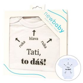 Body s potiskem New Baby Tati, to dáš! - dárkové balení Bílá | 74 (6-9m), 80 (9-12m), 86 (12-18m)