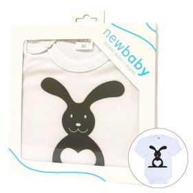 Kojenecké body s dlouhým rukávem New Baby Zvířátko Zajíček - dárkové balení Šedá | 50, 56 (0-3m), 62 (3-6m), 68 (4-6m), 74 (6-9m), 80 (9-12m), 86 (12-18m)