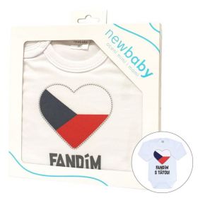 Body s potiskem New Baby Fandím s tátou - dárkové balení Červená | 50, 56 (0-3m), 62 (3-6m), 68 (4-6m), 74 (6-9m), 80 (9-12m), 86 (12-18m)