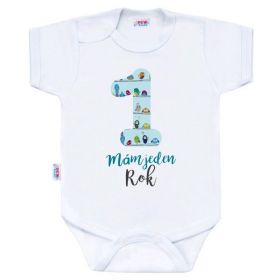 Body s potiskem New Baby Mám jeden Rok - dárkové balení Zelená