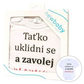 Body s potiskem New Baby a zavolej MAMKU! - dárkové balení Bílá