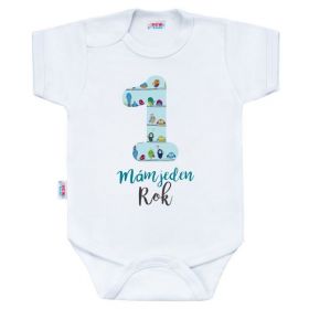 Body s potiskem New Baby Mám jeden Rok - dárkové balení Zelená