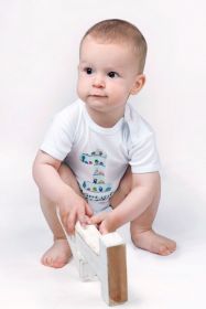 Body s potiskem New Baby Mám jeden Rok - dárkové balení Zelená