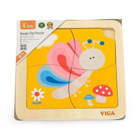 Dřevěné puzzle pro nejmenší Viga 4 ks Motýlek
