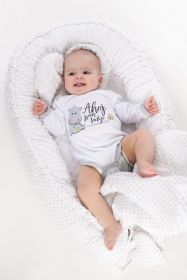 Body s potiskem New Baby Ahoj, jsem tady! - dárkové balení Šedá