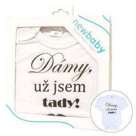 Body s potiskem New Baby Dámy, už jsem tady! - dárkové balení Bílá