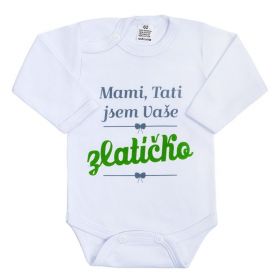 Body s potiskem New Baby Mami, Tati jsem Vaše zlatíčko - dárkové balení Zelená