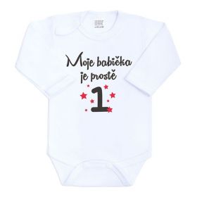 Body s potiskem New Baby Moje babička je prostě jednička - dárkové balení Červená