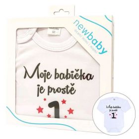 Body s potiskem New Baby Moje babička je prostě jednička - dárkové balení Červená