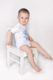 Body s potiskem New Baby Už mám 1 rok modré