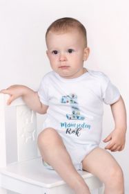 Body s potiskem New Baby Už mám 1 rok modré