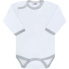 Kojenecké body New Baby s šedým lemem Šedá | 74 (6-9m), 80 (9-12m), 86 (12-18m)