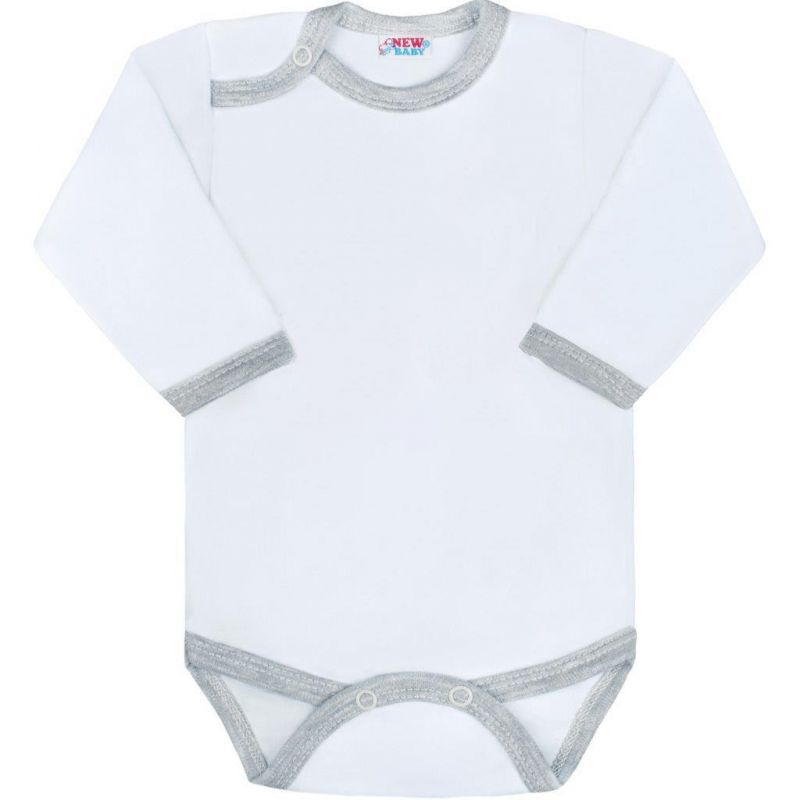 Kojenecké body New Baby s šedým lemem Šedá