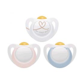 Šidítko latex NUK Star 0-6 m srdce Bílá