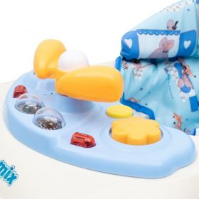 Dětské chodítko Baby Mix s volantem a silikonovými kolečky modré