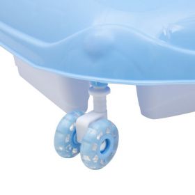 Dětské chodítko Baby Mix s volantem a silikonovými kolečky modré