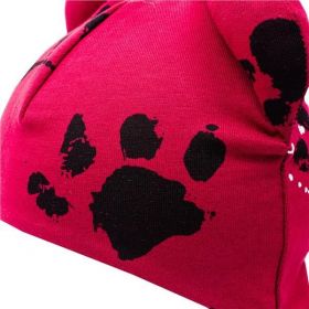 Kojenecká bavlněná čepička s oušky New Baby tlapka tmavě růžová