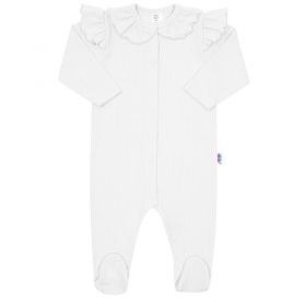 Kojenecký bavlněný overal New Baby Stripes bílý | 68 (4-6m), 74 (6-9m), 80 (9-12m), 86 (12-18m)