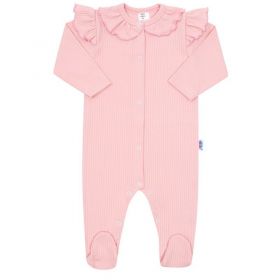 Kojenecký bavlněný overal New Baby Stripes růžový | 74 (6-9m), 86 (12-18m)