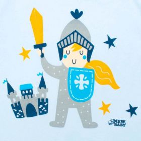 2-dílná kojenecká bavlněná soupravička New Malý rytíř Modrá NEW BABY