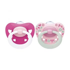 Šidítko NUK Signature 6-18m 2ks holka Růžová | 6-18 m