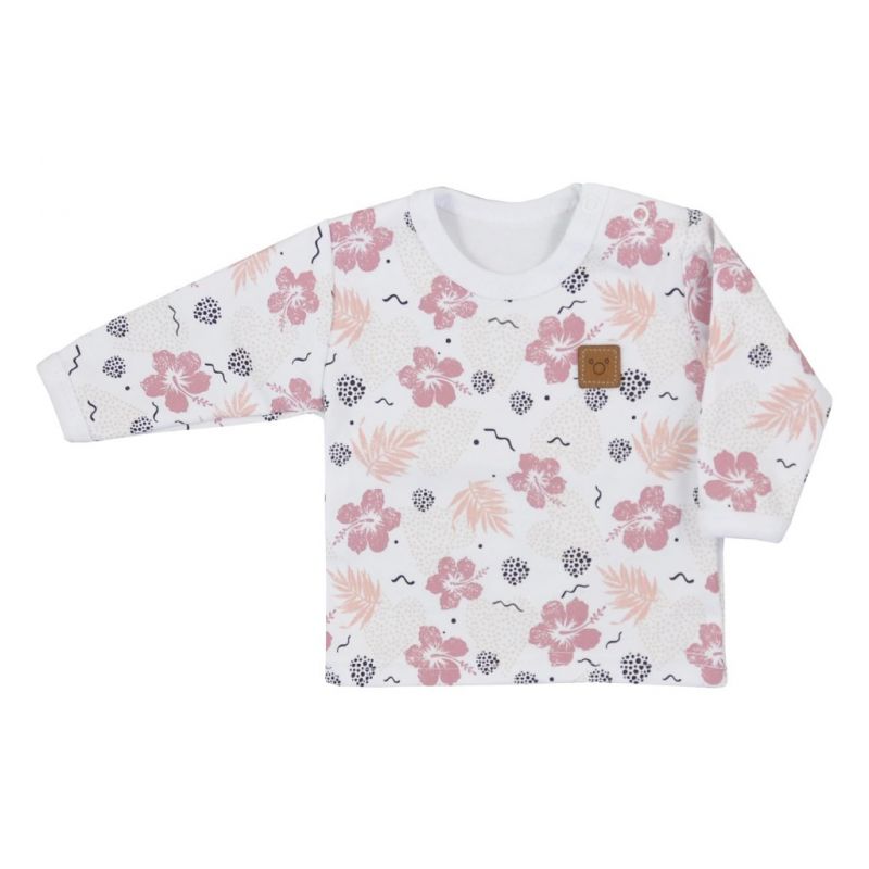 Kojenecké tričko s dlouhým rukávem Koala Flowers Růžová