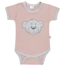 Kojenecké bavlněné body s krátkým rukávem New Baby BrumBrum old pink grey Růžová | 80 (9-12m)