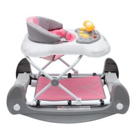 Dětské chodítko s houpačkou a silikonovými kolečky Baby Mix růžové