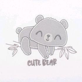 Kojenecké bavlněné body s dlouhým rukávem New Baby Cute Bear Bílá