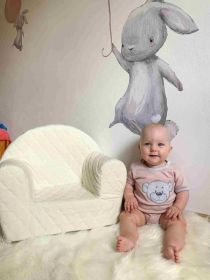 Kojenecké bavlněné body s krátkým rukávem New Baby BrumBrum old pink grey Růžová