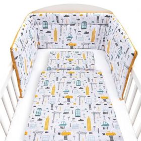 3-dílné ložní povlečení New Baby 90/120 cm Město hořčicové