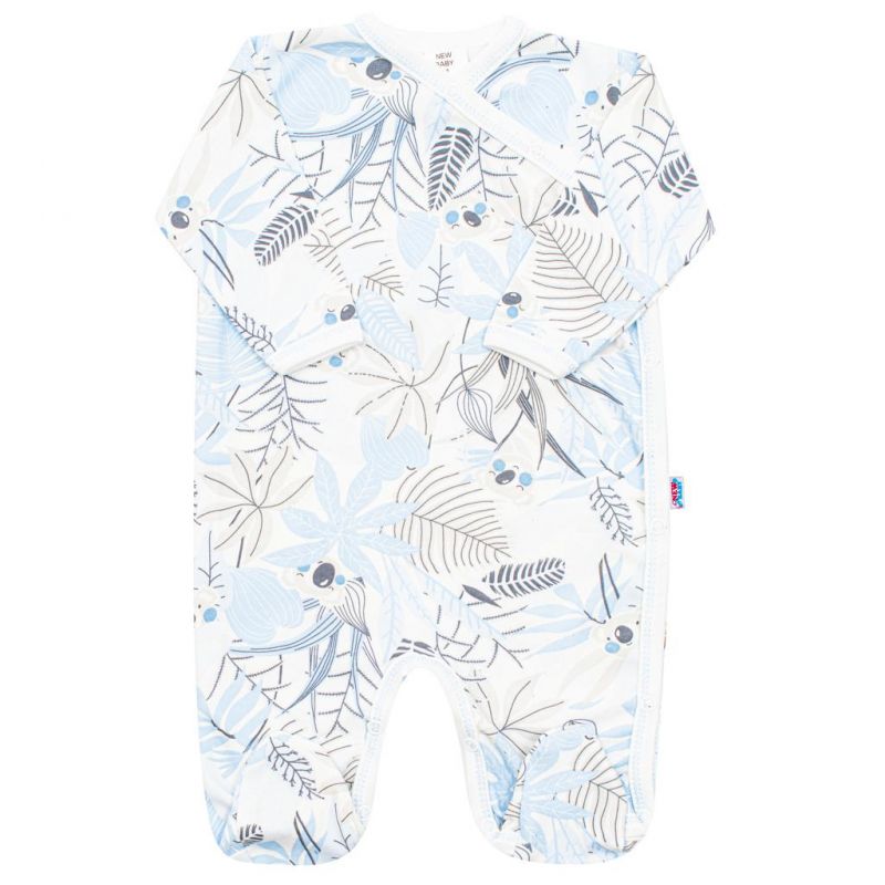 Kojenecký bavlněný overal s bočním zapínáním New Baby Lovely modrý