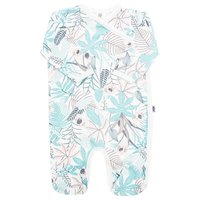 Kojenecký bavlněný overal s bočním zapínáním New Baby Lovely zelený