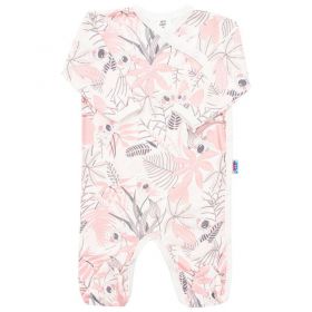 Kojenecký bavlněný overal s bočním zapínáním New Baby Lovely růžový | 74 (6-9m)