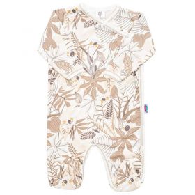 Kojenecký bavlněný overal s bočním zapínáním New Baby Lovely hnědý | 68 (4-6m), 74 (6-9m)