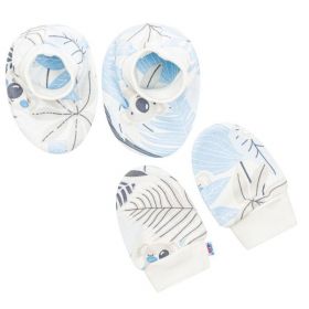 Kojenecký bavlněný set-capáčky a rukavičky New Baby Lovely modrý | Univerzální