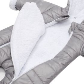 Zimní kojenecká kombinéza s kapucí a oušky New Baby Pumi grey Šedá