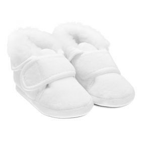 Kojenecké zimní semiškové capáčky ke křtu New Baby 0-3 m kluk Bílá