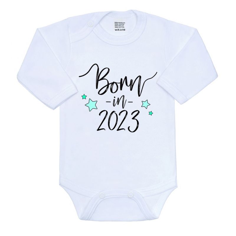 Body s potiskem New Baby Born in 2023 Bílá