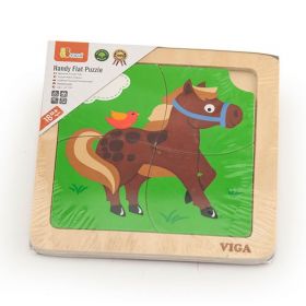 Dřevěné puzzle pro nejmenší Viga 4 ks Koník