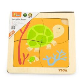 Dřevěné puzzle pro nejmenší Viga 4 ks Želvička