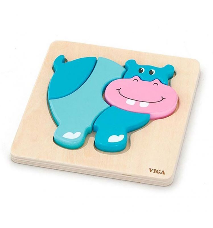 Dřevěné puzzle pro nejmenší Viga Hroch