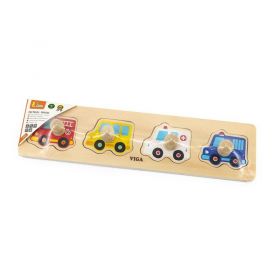 Dřevěné puzzle s úchyty pro nejmenší Viga Auta