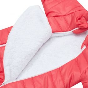Zimní kojenecká kombinéza s kapucí a oušky New Baby Pumi red raspberry Červená