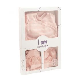 3-dílná kojenecká soupravička do porodnice New Baby I AM růžová