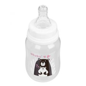 Láhev s obrázkem Akuku 125 ml mědvěd bílá