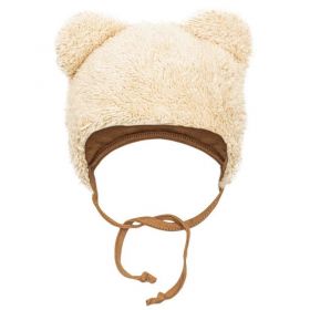 Zimní kojenecká čepička s šátkem na krk New Baby Teddy bear béžová