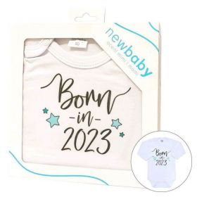 Body s potiskem New Baby Born in 2023 - dárkové balení Bílá | 50, 68 (4-6m), 74 (6-9m), 80 (9-12m), 86 (12-18m)