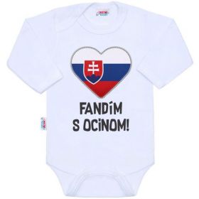 Body s potiskem New Baby Fandím s ocinom biele Bílá | 50, 86 (12-18m)